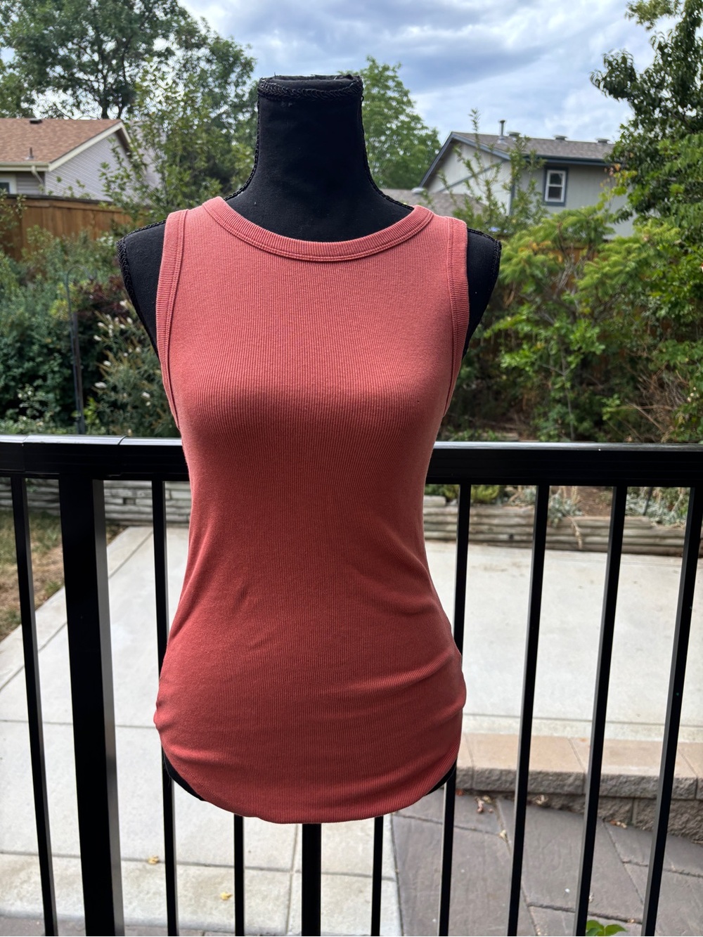 Two Ribbed Tank Tops- Black and Rust Red - Picture 2 of 9